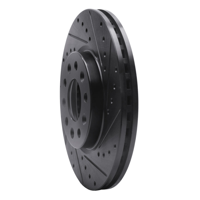 R1 Concepts R1 16-21 Buick Regal Sportback Front Right Drilled & Slotted Black Brake Rotor