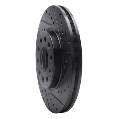 R1 Concepts R1 16-21 Buick Regal Sportback Front Right Drilled & Slotted Black Brake Rotor