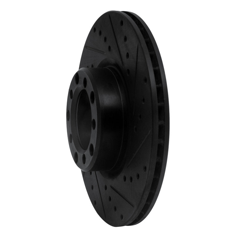 R1 Concepts R1 82-85 Mercedes-Benz 500SEC Front Right Drilled & Slotted Black Brake Rotor