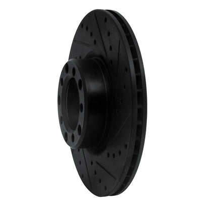 R1 Concepts R1 82-85 Mercedes-Benz 500SEC Front Right Drilled & Slotted Black Brake Rotor