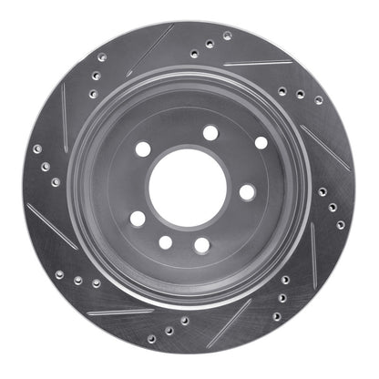 R1 Concepts R1 05-07 Land Rover LR3 Rear Right Drilled & Slotted Silver Brake Rotor