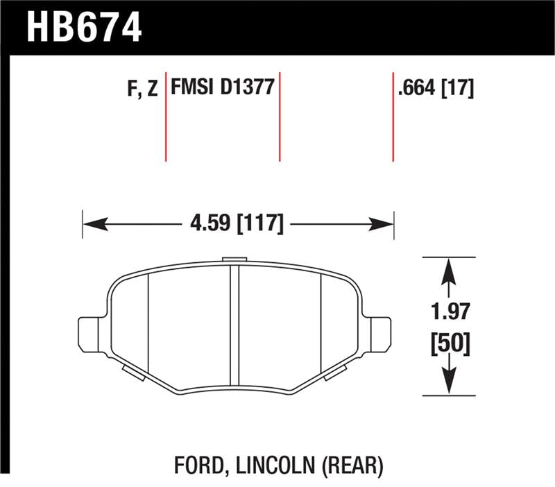 Hawk Performance Hawk Ford Edge/Explorer/Flex/Taurus/ Lincoln MKS/MKT/MKX HPS Rear Brake Pads