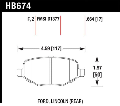 Hawk Performance Hawk Ford Edge/Explorer/Flex/Taurus/ Lincoln MKS/MKT/MKX HPS Rear Brake Pads