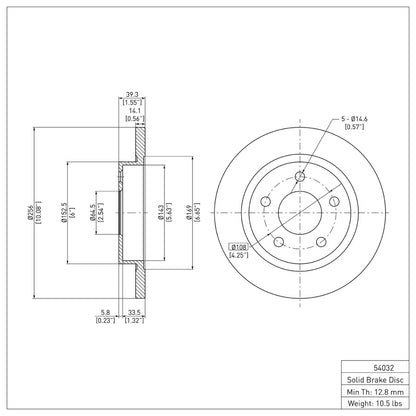 DFC 93-05 Ford Taurus (Excl SHO) Rear Brake Rotor