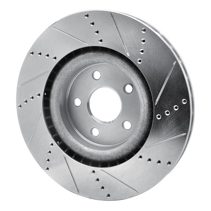 R1 Concepts R1 2012-2025 Dodge Durango Front Left Drilled & Slotted Silver Brake Rotor