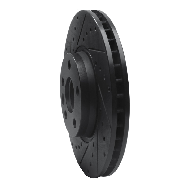 R1 Concepts R1 07-18 Land Rover Range Rover Evoque Front Left Drilled & Slotted Black Brake Rotor