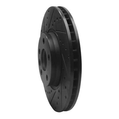 R1 Concepts R1 07-18 Land Rover Range Rover Evoque Front Left Drilled & Slotted Black Brake Rotor