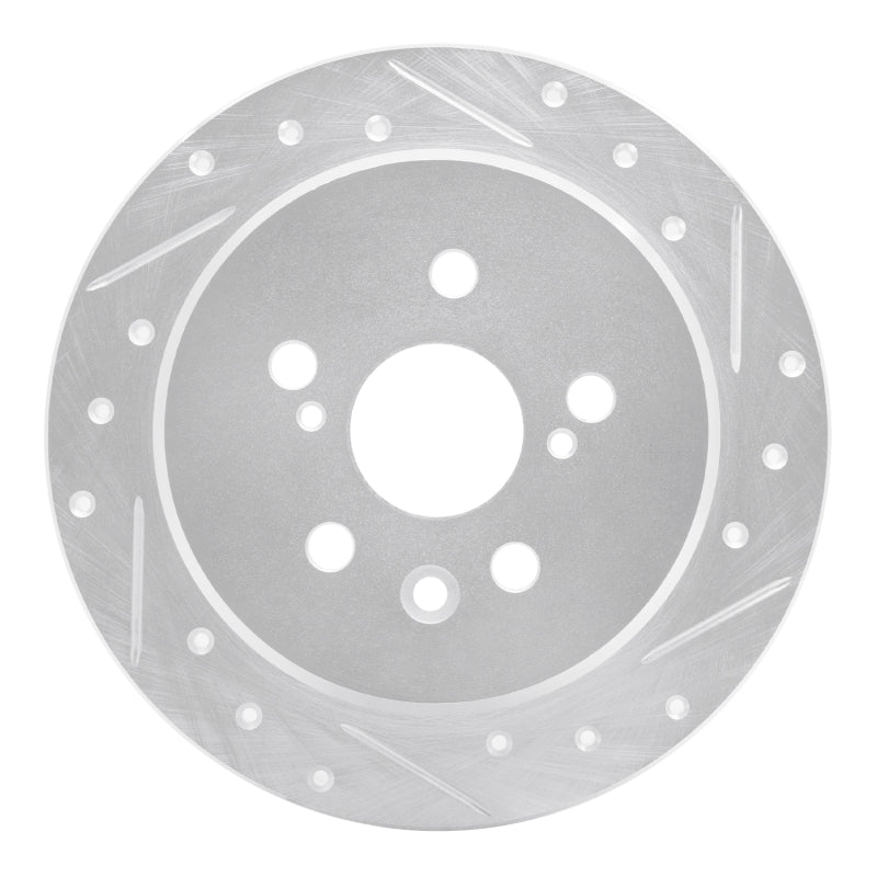 R1 Concepts R1 88-91 Toyota Camry Rear Right Drilled & Slotted Silver Brake Rotor