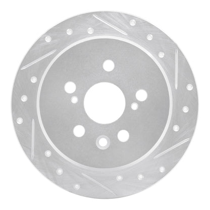R1 Concepts R1 88-91 Toyota Camry Rear Right Drilled & Slotted Silver Brake Rotor