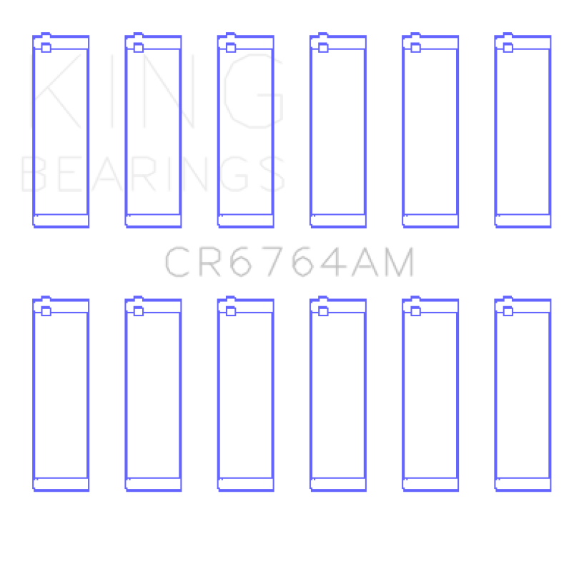King Engine Bearings VW AES/AUE/ABV (Size +.50) Connecting Rod Bearing Set (Set of 6)