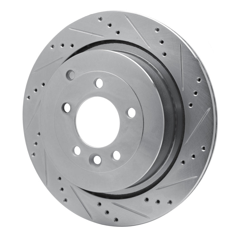 R1 Concepts R1 05-16 Land Rover LR4 Rear Right Drilled & Slotted Silver Brake Rotor