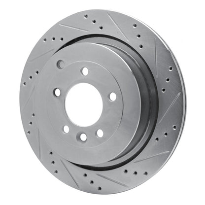 R1 Concepts R1 05-16 Land Rover LR4 Rear Right Drilled & Slotted Silver Brake Rotor