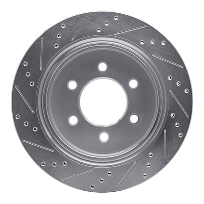 R1 Concepts R1 15-17 Ford F-150 RWD Rear Right Drilled & Slotted Silver Brake Rotor