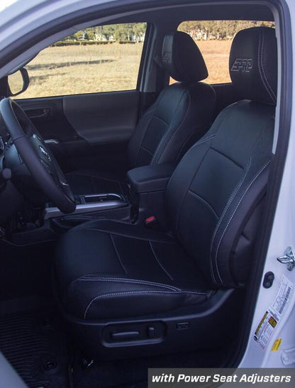 PRP Seats PRP 2016+ Toyota Tacoma Front Seat Covers with Electric Seat Adjusters (Pair) - Black/Grey