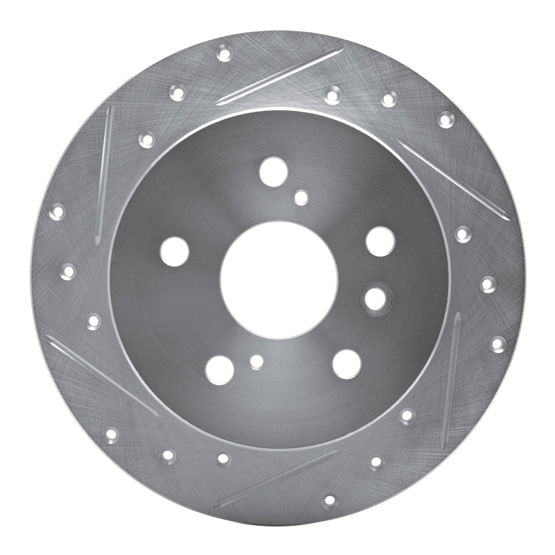 R1 Concepts R1 07-12 Lexus ES350 Rear Left Drilled & Slotted Silver Brake Rotor