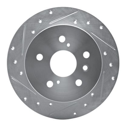 R1 Concepts R1 07-12 Lexus ES350 Rear Left Drilled & Slotted Silver Brake Rotor