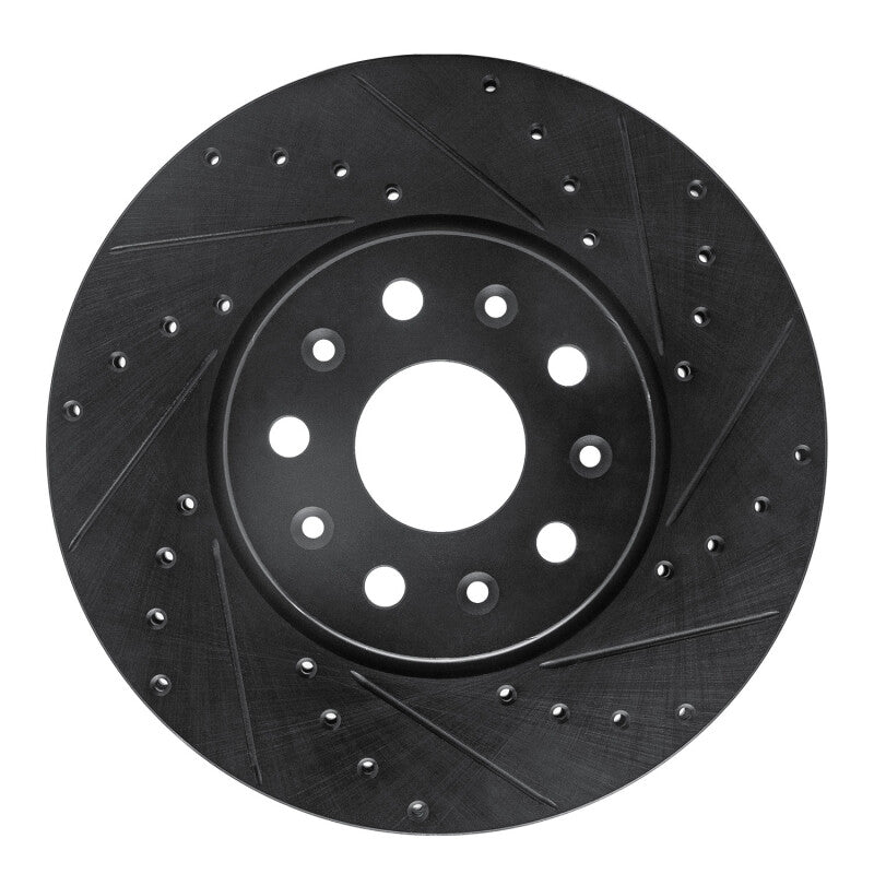 R1 Concepts R1 16-25 Cadillac CT5 Front Right Drilled & Slotted Black Brake Rotor