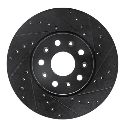 R1 Concepts R1 16-25 Cadillac CT5 Front Right Drilled & Slotted Black Brake Rotor