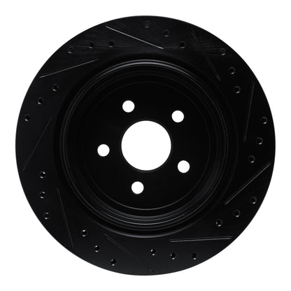 R1 Concepts R1 89-95 Chrysler LeBaron Rear Left Drilled & Slotted Black Brake Rotor
