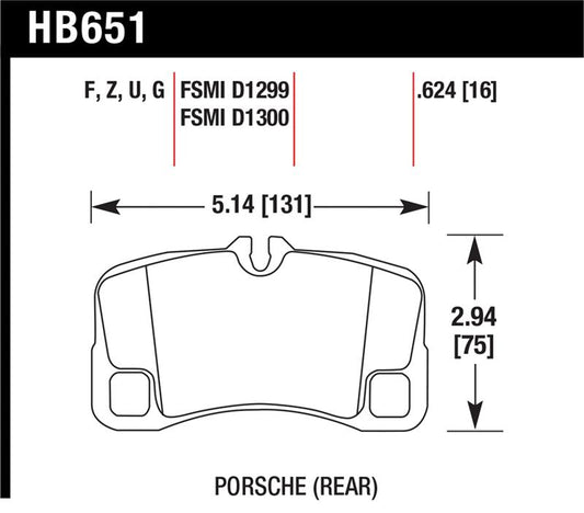 Hawk Performance Hawk 07-08 Porsche 911 Turbo/911 GT3/911 GT3 CUP Rear Ceramic Street Brake Pads