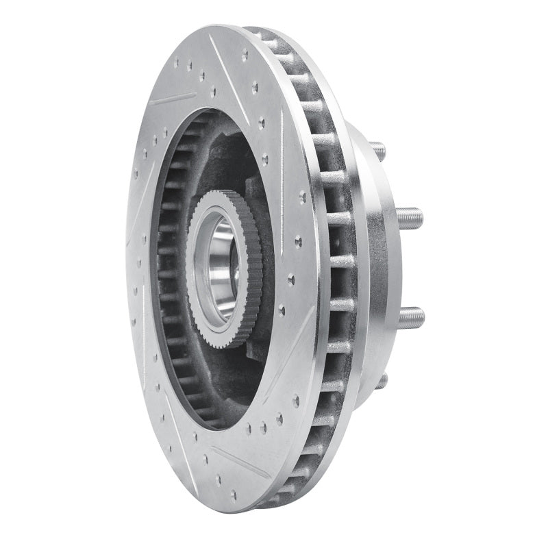 R1 Concepts R1 93-95 Chevrolet G30 Front Left Drilled & Slotted Silver Brake Rotor
