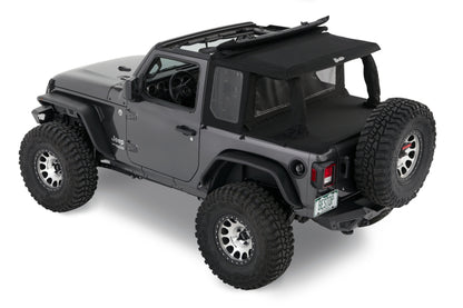 Bestop 18-26 Jeep Wrangler JL 2-Door Halftop Conversion Kit (Premium Black Twill)