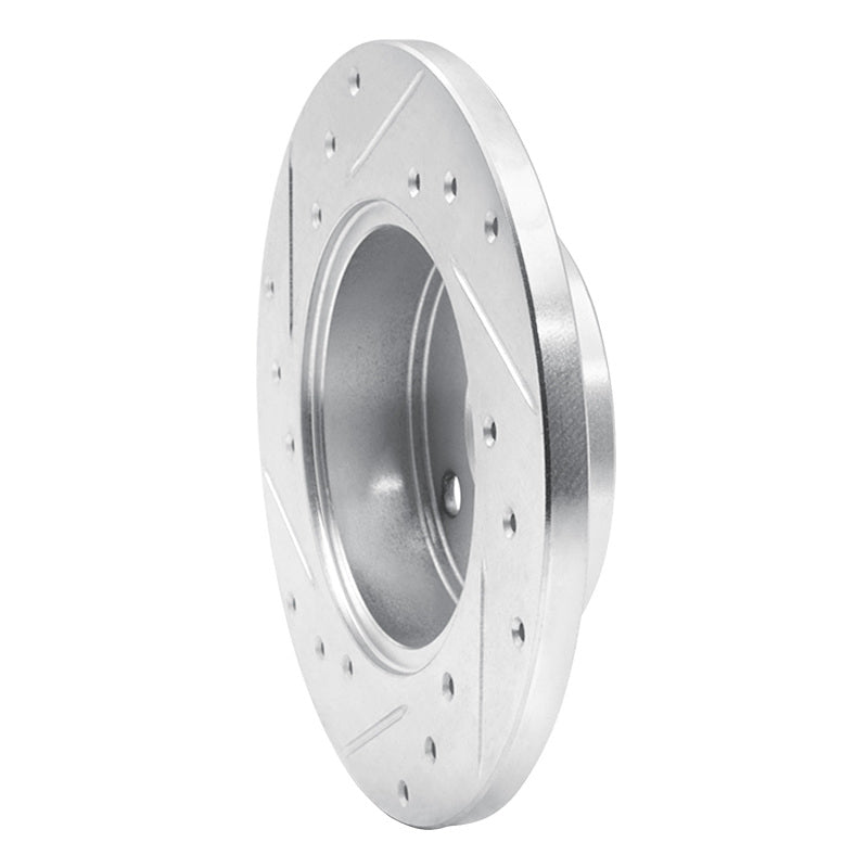 R1 Concepts R1 84-88 Chevrolet Nova Front Right Drilled & Slotted Silver Brake Rotor