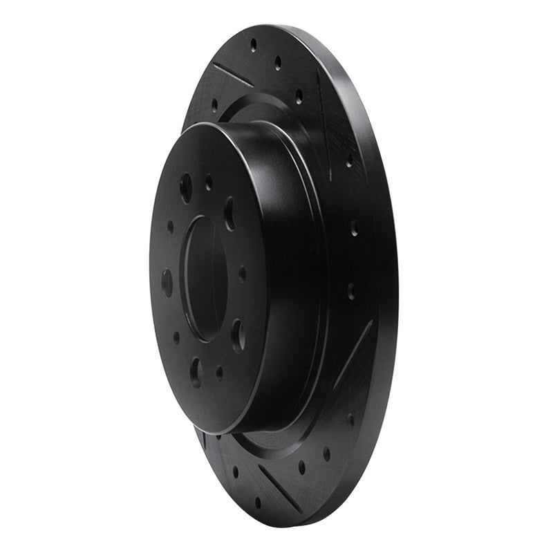 R1 Concepts R1 97-98 Volvo V90 Rear Right Drilled & Slotted Black Brake Rotor