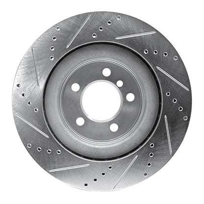 R1 Concepts R1 06-09 Land Rover Range Rover Front Right Drilled & Slotted Silver Brake Rotor