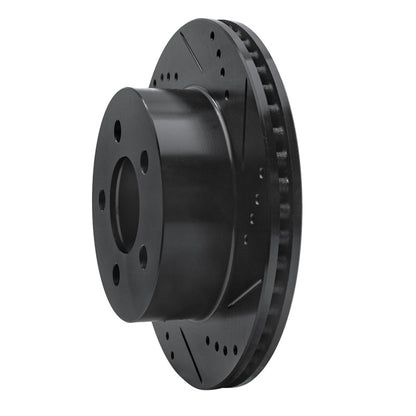 R1 Concepts R1 99-06 Jeep Wrangler Front Right Drilled & Slotted Black Brake Rotor