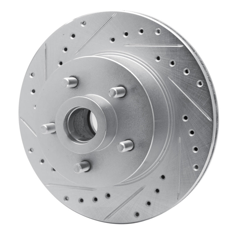 R1 Concepts R1 1987-1990 Dodge Dakota RWD Front Left Drilled & Slotted Silver Brake Rotor