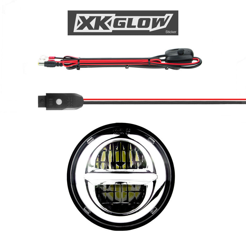 XKGLOW XK Glow Chrome Bezel 5.75in XKchrome LED headlight