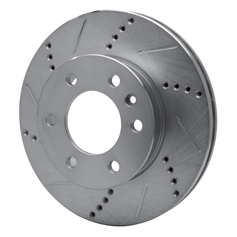 R1 Concepts R1 06-25 American Coach Patriot Front Left Drilled & Slotted Silver Brake Rotor