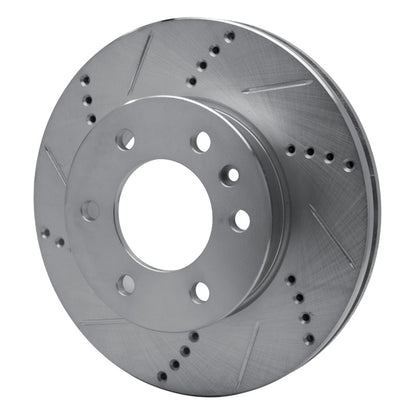 R1 Concepts R1 06-25 American Coach Patriot Front Left Drilled & Slotted Silver Brake Rotor