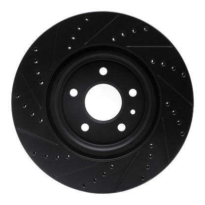 R1 Concepts R1 11-19 Ford Explorer Front Right Drilled & Slotted Black Brake Rotor