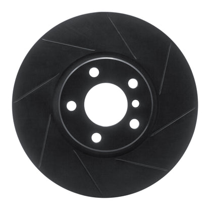 R1 Concepts R1 16-18 BMW X4 Left Front Slotted Black Brake Rotor
