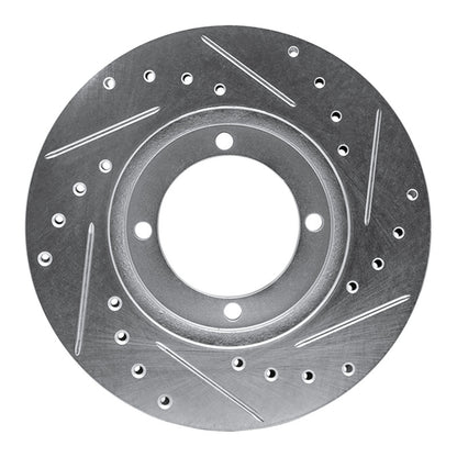 R1 Concepts R1 83-91 Dodge COLT Front Left Drilled & Slotted Silver Brake Rotor