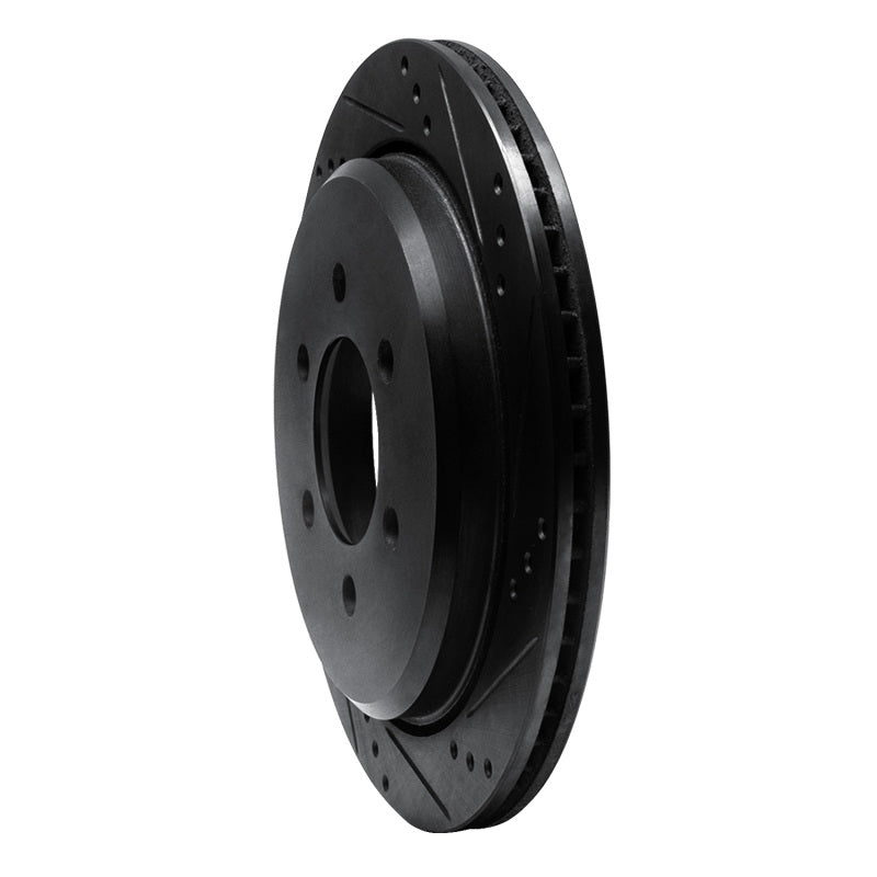 R1 Concepts R1 02-06 Ford Expedition Rear Right Drilled & Slotted Black Brake Rotor