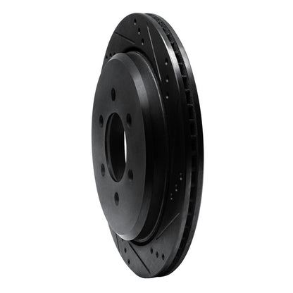 R1 Concepts R1 02-06 Ford Expedition Rear Right Drilled & Slotted Black Brake Rotor