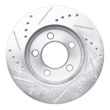 R1 Concepts R1 70-93 Ford Taurus (Excl SHO) Front Right Drilled & Slotted Silver Brake Rotor