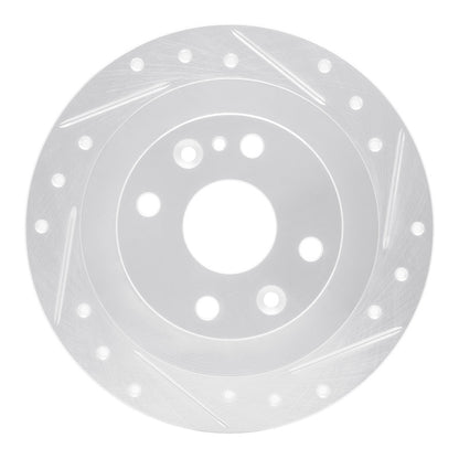 R1 Concepts R1 90-03 Ford Escort Rear Right Drilled & Slotted Silver Brake Rotor