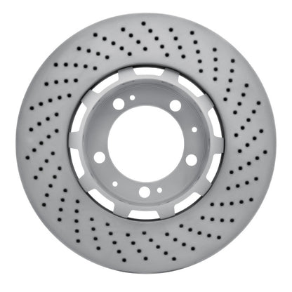DFC 94-98 Porsche 911 Left Front Drilled Hi-Carbon Alloy Geomet Coated Rotor