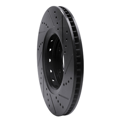 R1 Concepts R1 16-22 Acura ILX Front Left Drilled & Slotted Black Brake Rotor