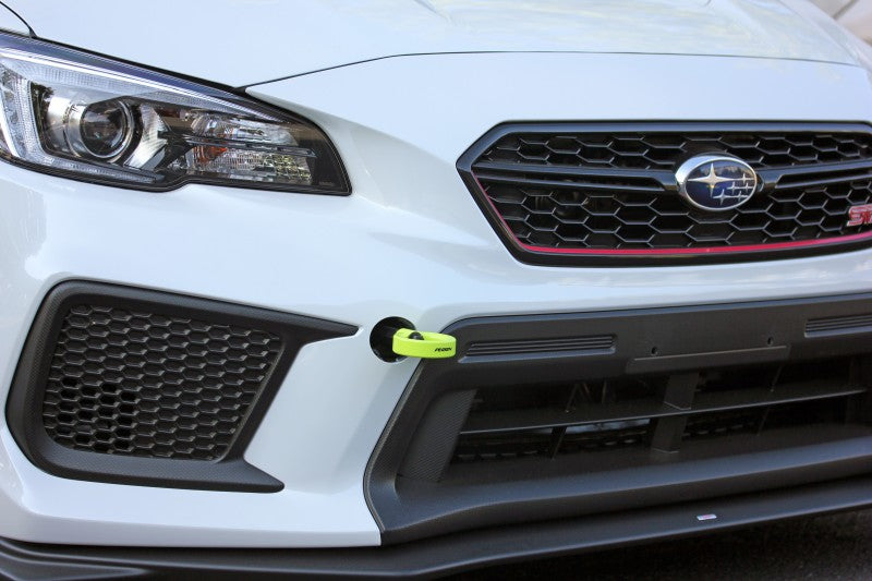 Perrin Performance PERRIN 18-21 Subaru WRX & STI / 13-25 BRZ / 17-20 Toyota 86 Tow Hook Kit (Front) - Neon Yellow