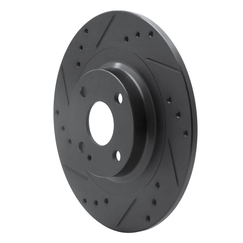 R1 Concepts R1 2016-2025 Fiat 124 Spider Rear Left Drilled & Slotted Black Brake Rotor