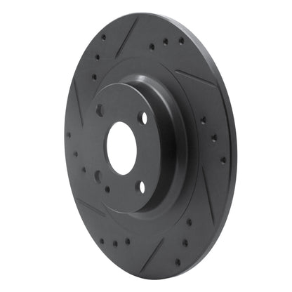 R1 Concepts R1 2016-2025 Fiat 124 Spider Rear Left Drilled & Slotted Black Brake Rotor