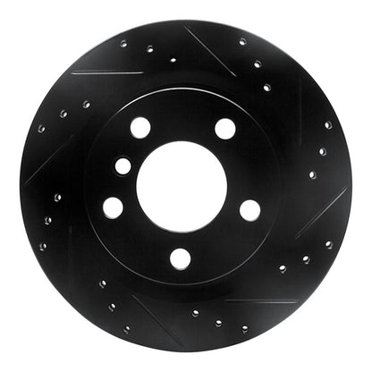R1 Concepts R1 06-21 BMW 320I (USA/Canada) Rear Right Drilled & Slotted Black Brake Rotor