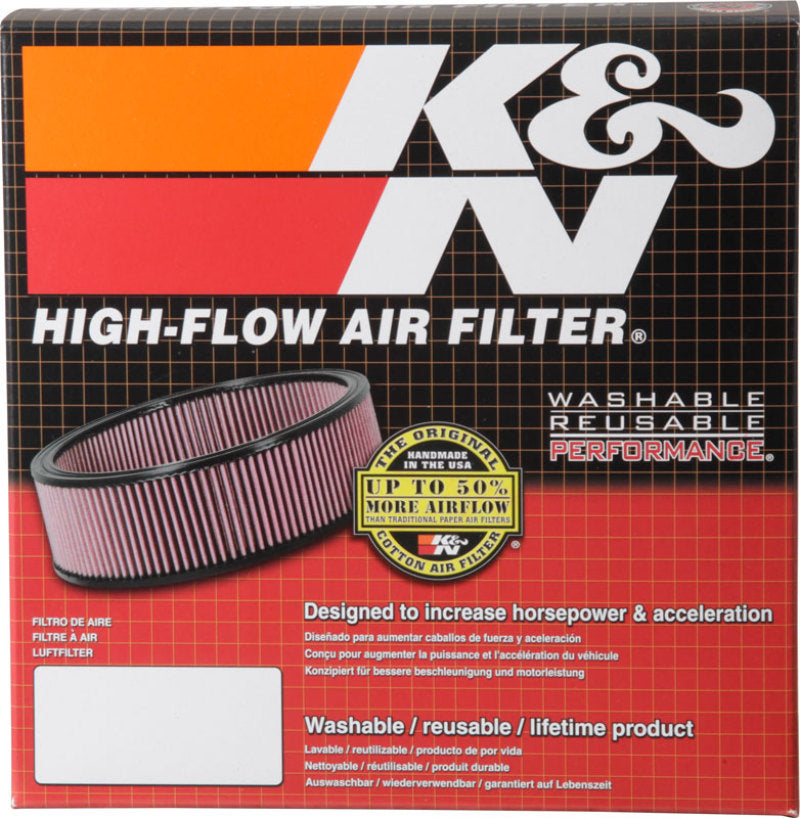 K&N Engineering K&N Custom Oval Race Filter 5-1/8in FLG / 9in OD x 3-3/8in HW/VENT