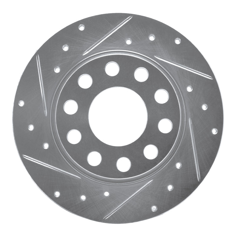R1 Concepts R1 00-08 Audi A4 (USA/Canada) Rear Left Drilled & Slotted Silver Brake Rotor