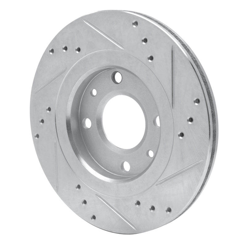 R1 Concepts R1 89-91 Peugeot 405 Front Left Drilled & Slotted Silver Brake Rotor
